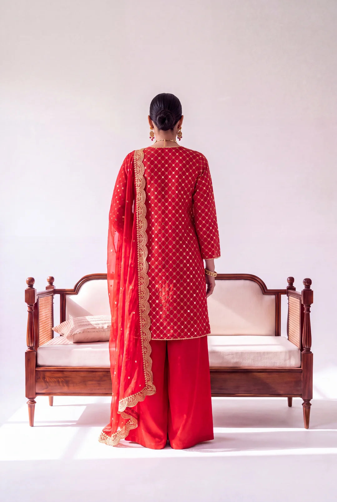 Red Jacquard – Luxury Pret Ensemble