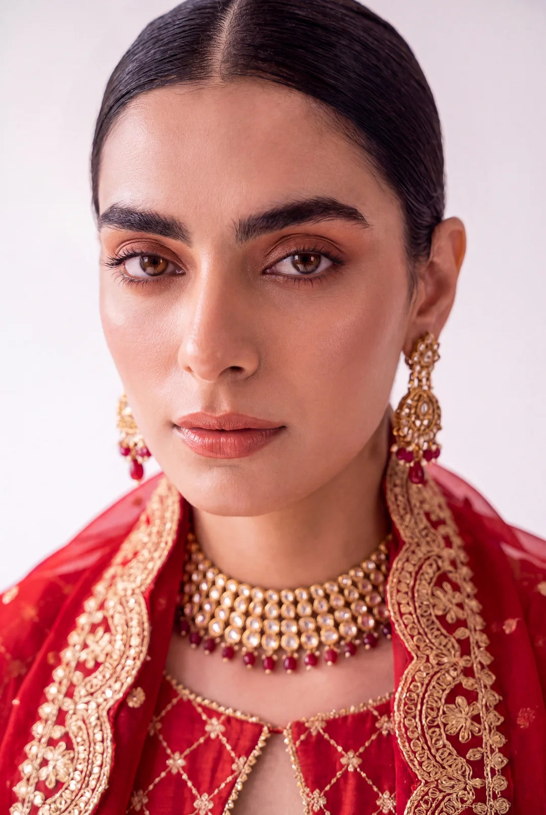 Red Jacquard – Luxury Pret Ensemble