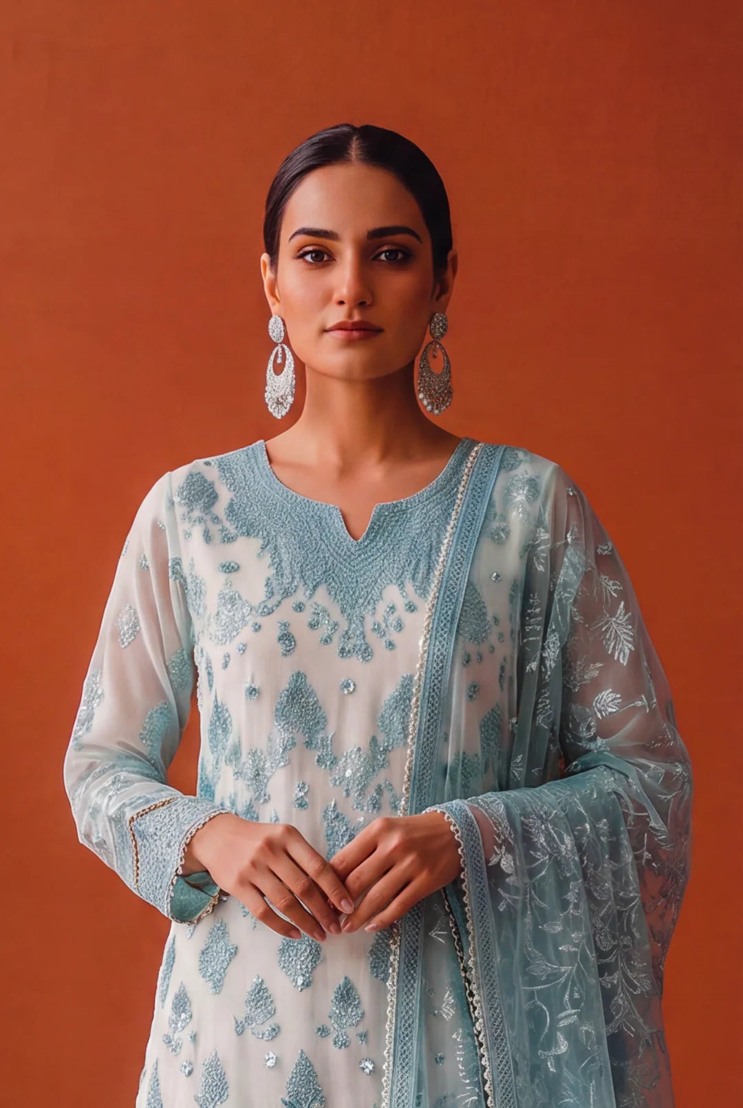 Ice Blue – Luxury Pret Ensemble