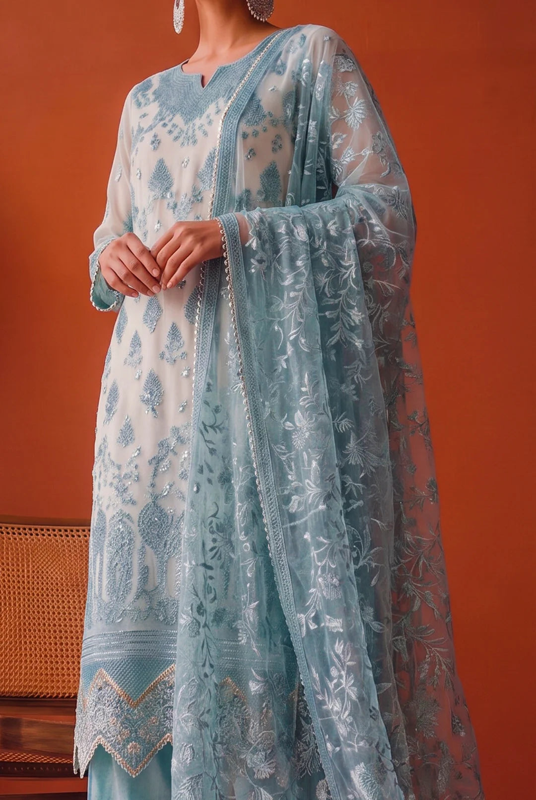 Ice Blue – Luxury Pret Ensemble