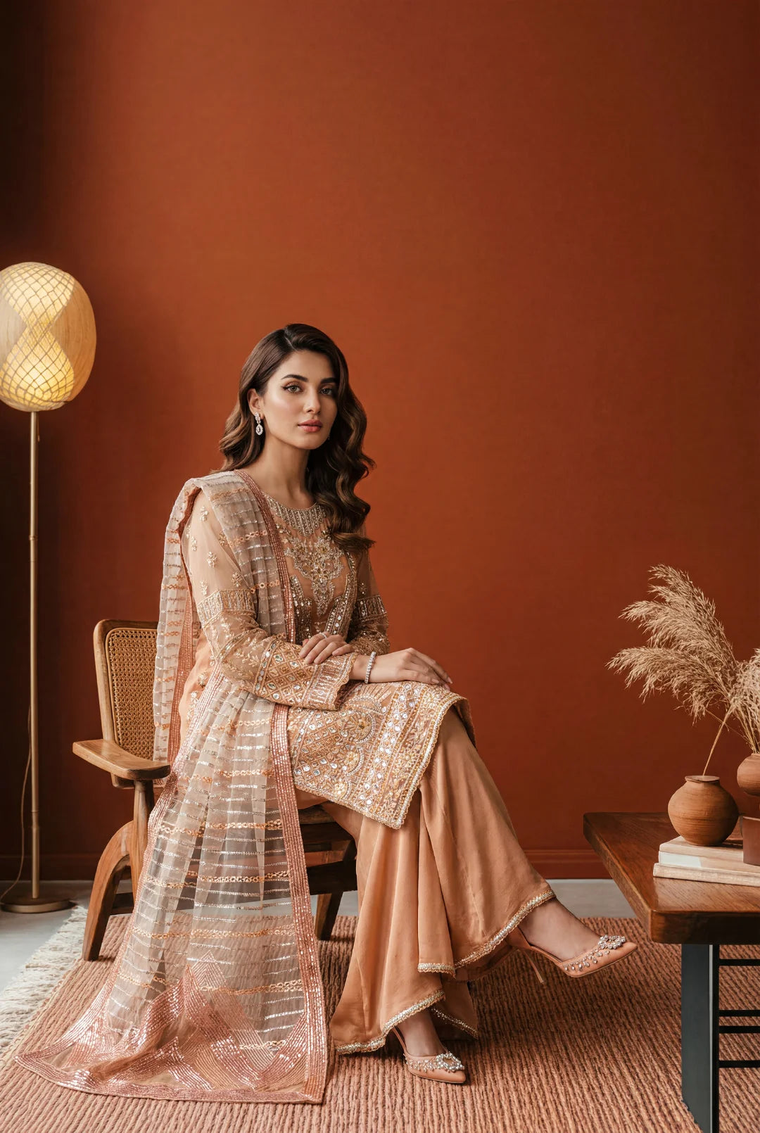 Celestial Blush – Luxury Embroidered 3-Piece Formal Suit