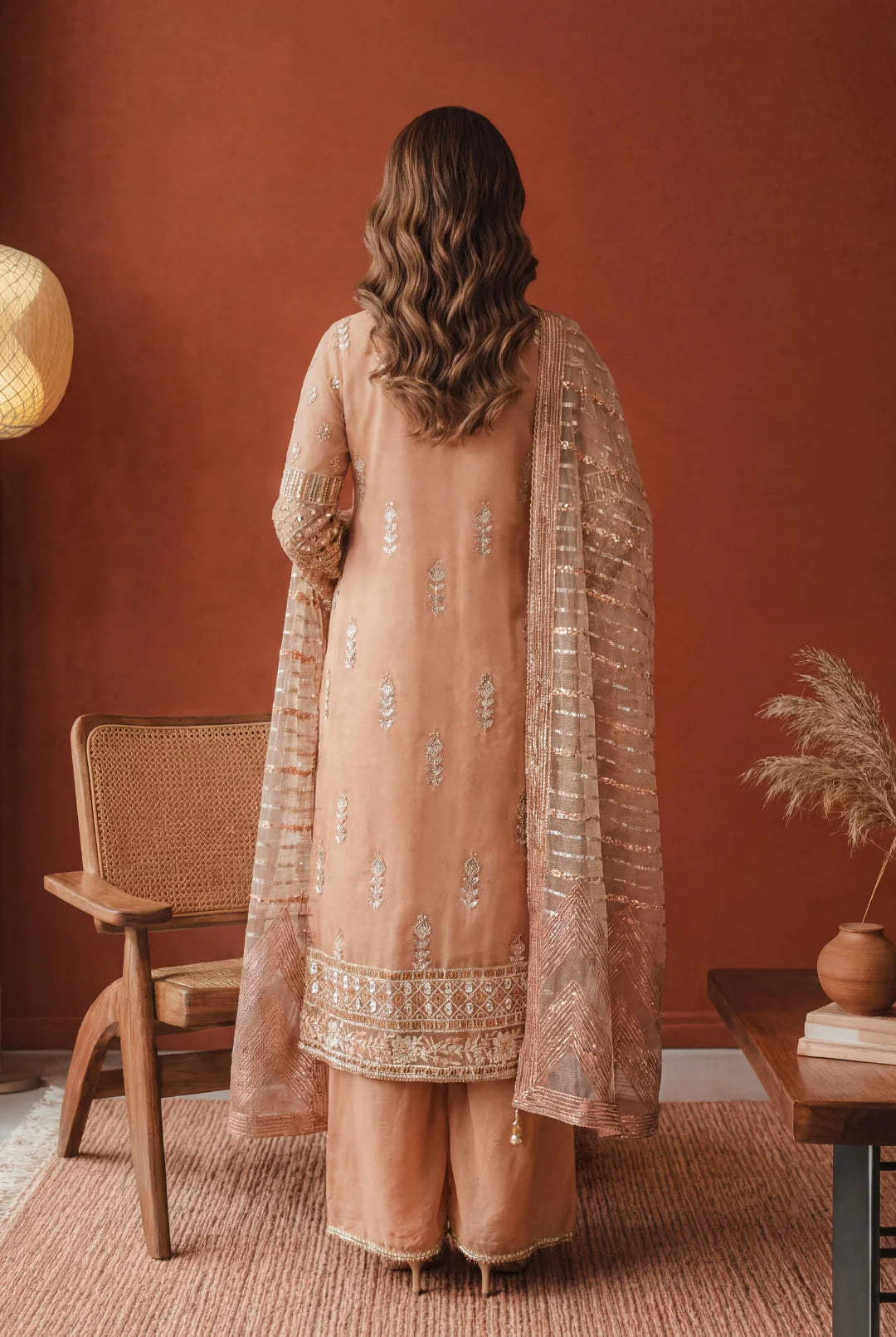 Celestial Blush – Luxury Embroidered 3-Piece Formal Suit
